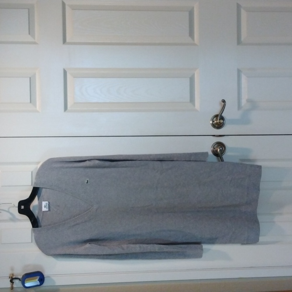 Lacoste knit v neck sweater dress